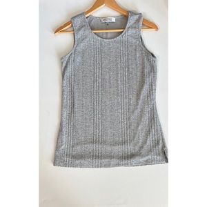 Kasper Gray Casual Top Sleeveless Tank Blouse Sz Xs